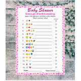 Baby Shower Emoji Pictionary Game, Pink For Girl, Baby Shower And Sprinkle Party Ideas, Play Pack Of 30 Cards 5”X7”. Made In Usa