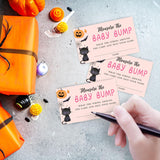 Halloween Blush Baby Shower Measure The Baby Bump Game Kit - Pumpkin & Ghost - 1 Self-Standing Sign & 50 Tickets - How Big Is Mommy'S Belly Sign - Gender Reveal Party Suppliea05