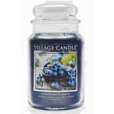 Wild Maine Blueberry Large Glass Apothecary Jar Scented Candle, 21.25 Oz, Dark Blue