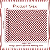 Classic Red & White Stripes Candy Cane Christmas Luxury Holographic Aluminized Foil Wrapping Paper- 1 Mini Roll 17 X 10 Ft Per Roll 14.1 Sq.Ft.Ttl For Women Men On Christmas Season, Birthday, Holiday, Wedding, Baby Shower Celebration