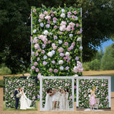 Artificial Luxury? Flower Wall Panel, Gorgeous 3D Silk Floral Backdrop For Wedding, Baby Shower, Party And Home Decor, Quick Assembly/Storage, Eco ? Pet Friendly, 2 Pcs, Each Panel 2 * 8 Ft.