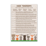 Woodland Animals Baby Shower Games — Baby Traditions Around The World Game — Pack Of 25 — Gender Neutral, Reveal Party, Rustic Jungle Fun Baby Facts Trivia Couples Shower Activity G601-Btw