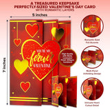 Gold Foiled 5X7In Individual Valentine Card For Husband Set With Multi-Layered Design, Envelope And Stickers, For Wife, Romantic Partner, With Printed Message Inside - Gifting, Mailing