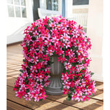 Artificial Fake Hanging Flowers Plants For Outdoors Decoration, Uv Resistant 2Pcs Faux Lily Flower Vines For Home Patio Porch Balcony Garden Yard, Pink & Rose