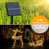 8 Pack Solar Fairy Lights Outdoor 264FT 800 LED Warm White String Lights Waterproof with 8 Modes for Garden Tree Wedding Party Decor