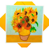 Van Gogh'S Vase With Sunflowers (1888) Quilling Art Greeting Card,Design Greeting Card For Birthday, Valentine'S Day, Get Well, All Occasion. Framable Artwork For Art Lovers