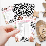 The Price Is Right Western Cowgirl Baby Shower Game Set - 30 Pcs Double-Sided Print Card - Gender Neutral Party Activities Favor & Supplies - Baby Shower Game For Girl - B02