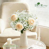 18Pcs Babys Breath Artificial Flowers Faux Gypsophila Stems, Real Touch Silk Fake White Babys Breath Flowers Artificial Bulk For Diy Wedding Table Centerpieces Home Party Decorations