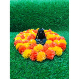 5 Pc - 5 Feet Marigold Garland |Indian/American Wedding Party Mantle Decoration, Faux Garlands Wedding Garland, Diwali Decoration, Spring Bush Floral! (Dark Orange And Orange)
