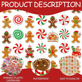 Gingerbread Man Hanging Garlands 8Pcs Christmas Party Supplies Christmas Candy Cane Peppermint Hanging Paper Garlands Gingerbread House Banner For Boys Girls Xmas Santa Claus Holiday Decor
