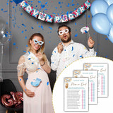 Bear Balloon 30 Guess Who Mom Or Dad Game Cards, We Can Bearly Wait Gender Reveal Party Supplies Favors (5"X7") - E05