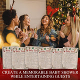 Baby Shower Game, Christmas Gender Reveal Party Supplies, Christmas Baby Trivia Game Kit, Santa Baby Shower Activity Decor, Xmas Baby Shower Gifts Favors, 25 Winter Game Cards With Answer Card -05