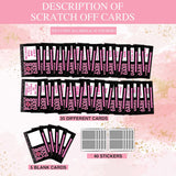 Bachelorette Dare Card Party Games, Rose Gold Bridal Shower Scratch Off Game Dare Card, Girls Night Out Activity, Wedding Party/ Engagement Party/ Bride Shower Supplies Decorations– 40 Cards(A02)