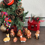 Tiny Peruvian Musical Nativity Scene, Religious Nativity Set For Indoor Christmas Decor, 8-Pcs Set 2" Tall