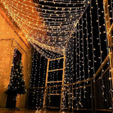 300 LED Curtain String Lights Warm White Fairy Twinkle Lights 8 Modes for Bedroom Wedding Party Garden Indoor Outdoor Wall Decor