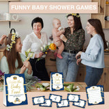 Find The Baby Food Party Games, Prince Baby Shower Game Set (1 Standing Sign + 20 Answer Cards + 6 Number Cards), Navy Blue And Gold Name The Baby Food Game, Baby Shower Favors Decorations(01)