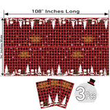 Christmas Plastic Tablecloth | 3 Pcs Pack (54” Inch Wide X 108” Inch Long) | Xmas Rectangular Table Cover | Snowman, Merry Christmas Table Decoration | Christmas Party Decorations Tablecover