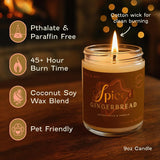 Christmas Candles Scented – Vanilla, Ginger, Spice – Fall Candle, Perfect Holiday, Winter, Xmas, Autumn Gifts – 9Oz, Soy Wax, 50 Hour Burn