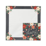 50-Count 6.5 In. X 6.5 In. Paper Napkins, Winter Floral Christmas Party Supplies