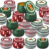 48 Pcs Christmas Candle Tins Cookie Metal Candles Tin Gifts Jars With Lids 8 Oz Candy Tinplate Retro Tins Round Containers For Candle Holiday Gift Giving Treat Biscuits Party Favors