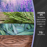 WoodWick Lavender Spa Gifts for Women and Men, 21.5 oz Large Hourglass Candle with Crackling Wick