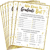 60Ct Who Knows Graduate Best Graduation Game Cards 2026 - Grad Party Supplies Decorations