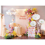 Giant Silk Flowers Wedding Decor - 5.58Ft Artificial Flowers 3D Large Fake Floral With Stand Base For Christmas Bridal Shower Birthday Party Yard Ceremony Decoration (White)
