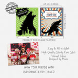 Monster Zilla Themed Valentines Day Card For Kids School Classroom Exchange (Set Of 24) Sharing Gift Giving Valentine'S Children