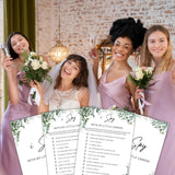 Eucalyptus Bridal Shower Game Cards - I Spy With My Little Camera, Wedding Engagement Bachelorette Party Bridal Shower Games For 30 Guests, Double Sided Cards Set Of 30, Activity Supplies & Favor/A13