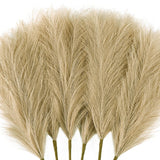 6 Pcs Faux Pampas Grass Arrangement - 18"/45Cm Artificial Fluffy Pompous Grass Stems For Boho Chic Home And Wedding Decor (Coffee)