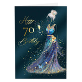 70Th Birthday Card For Women Stardust Lady - Premium 70Th Birthday Cards For Women With Premium Paper Envelope And Real Wax Seal - 6.7 X 4.5 Inch