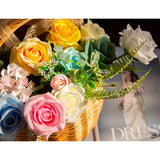 10Pcs Fake Roses Artificial Silk Flowers Faux Rose Flower Long Stems Bouquet For Arrangement Wedding Centerpiece Party Home Kitchen Decor (Sky Blue)