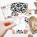 Prediction & Advice Western Cowgirl Baby Shower Game Set - 30 Pcs Double-Sided Print Card - Gender Neutral Party Activities Favor & Supplies - Baby Shower Game For Girl - B03