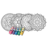 Zorbitz Stained Glass Window Art Clings Diy Kit,8 Clings& 5 Paints,4 Gorgeous,Intricate Mandala Designs,Designed Paint,Removable Clings, Sticks To Any Glass Surface,13 Piece Set,(2680)
