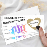 Concert Ticket Scratch Reveal Card?5 Set Make Your Own Diy Gig Ticket, Surprise Reveal Card Gift For Holiday, Christmas, Wedding, Birthday, Anniversary, Party Supply(3.5"X8" Gold)-C012
