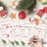 Christmas Baby Shower Game - 30 Double Side Baby Prediction And Advice Game Cards - Winter Gender Neutral Baby Shower Party Decorations Supplies Favors - B03
