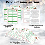 Christmas Friendly Family Feud Game, Feud Trivia Quiz, Baby Shower Game For Family Activity (12 Question Cards & 3 Final Round Cards) Christmas Games For Family Party Decorations Supplies-Sg6
