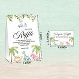 Diaper Raffle Party Games, Dinosaur Baby Shower Game, Greenery Themed Baby Gender Reveal Party Supplies & Activities -1 Double Sided Standing Sign + 50 Guessing Cards (A06)