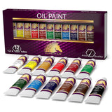 Oil Paint Set - 12 X 12Ml Tubes - Lightfast - Heavy Body - Oil-Based Vibrant Colors - High Pigment Load - Non-Fading - Artist Quality Painting Supplies - Professional Craft Paints