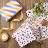 Birthday Wrapping Paper 12 Sheets Folded Flat For Kids, Boys, Girls, Adults.Includes Happy Birthday, Star, Rainbow, Cake 4 Colorful Designs For Baby Shower, Holiday, Party 20 X 29 Inch