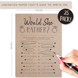 Wedding Bridal Shower Games, Fun Activities, Kraft Minimalist Style - Guest Quest, He Said She Said, What'S In Your Phone And Would She Rather