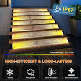 6 Pack Solar Step Lights IP67 Waterproof LED Deck Stair Pathway Outdoor Lights