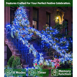 1500 Led 492Ft Outdoor Christmas Lights Decorations, Green Wire Led String Lights With Timer Memory, Twinkle Lighs For Indoor Outdoor Party, Tree Wedding, Garden, Patio (Blue)