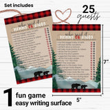 Mama Bear Baby Shower Games For Boys - 25 Guess Who Mommy Or Daddy Game Cards - Fun Guessing Activities With Prizes - Lumberjack Theme