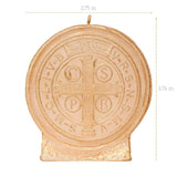 San Benito Candle Protects The Family Union, Decorative, Religious Candles With White & Golden Design - Perfect For Baptism, Wedding, Gifting & More - Traditional Christian Candles