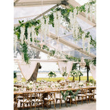 3.9Ft Wisteria Artificial Flowers, 4Pcs Wisteria Hanging Flowers, Silk White Flower With Long Stem For Tall Vase Filling Wedding Wall Backdrop Centerpieces Home Decoration (White)