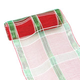 10 Inch Wide Red Green And White Deco Mesh Metallic Plaid Deco Mesh Ribbon For Christmas Tree, Garland, Staircase, Mailbox, Centerpiece, Wreaths, Decorating And Crafts (30 Feet)