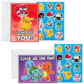 Hallmark Pokémon Valentine's Day Cards With Stickers, Fun Assorted (Pack of 24 Cards with Envelopes)