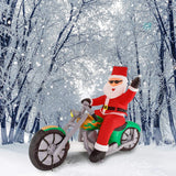 Christmas Masters 7.5 Ft Long Inflatable Santa Claus Riding A Motorcycle With Hand Up Waving Hello Led Lights Indoor Out