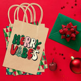 Easykart Kraft Gift Bags - 30 Christmas Goody Bags, 6 Designs, Classroom & Party Favors (9 X 7.3 X 3.3)